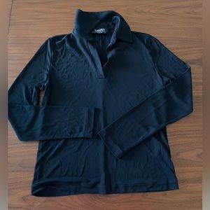 ‘S Max Mara black nylon Johnny collar shirt